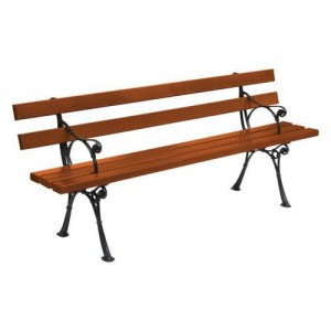 (obrázek pro) Parková lavička Oriental s opěradlem a područkami, teak