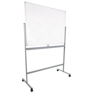 (obrázek pro) Mobilní bílá magnetická tabule Manutan Expert Basic, oboustranná, 90 x 120 cm