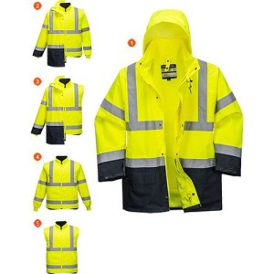 (obrázek pro) Reflexní nepromokavá bunda Essential Hi-Vis 5v1, žlutá/modrá, vel. S