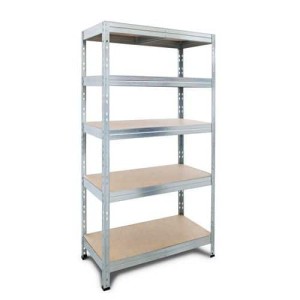 (obrázek pro) Kovový regál Manutan Expert Rapid 3, 180 x 90 x 60 cm, 250 kg/police, 5 dřevovláknitých HDF polic, pozink