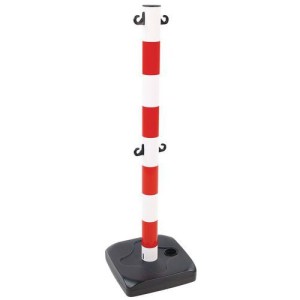 (obrázek pro) Plastový zahrazovací sloupek Manutan Expert, výška 90 cm, červený/bílý