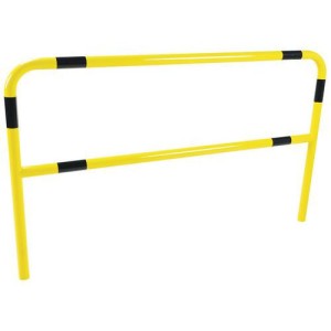(obrázek pro) Kovová zábrana Manutan Expert, vysoká, délka 200 cm, žlutá/černá