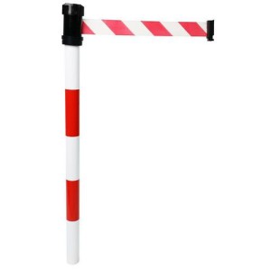 (obrázek pro) Zahrazovací sloupek s pásem Marty, 4 m, červený/bílý