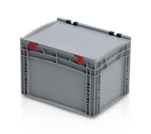 (obrázek pro) Přepravka EURO s víkem 40x30x28,5 uzavřený úchyt
